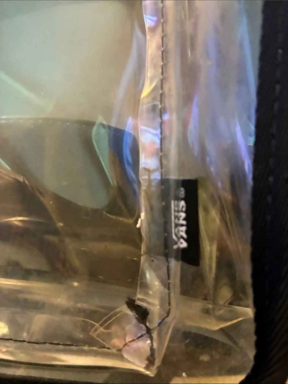Vans Clear PVC Backpack with Black Checker Trim-Zipper, VN000H4ZCLR